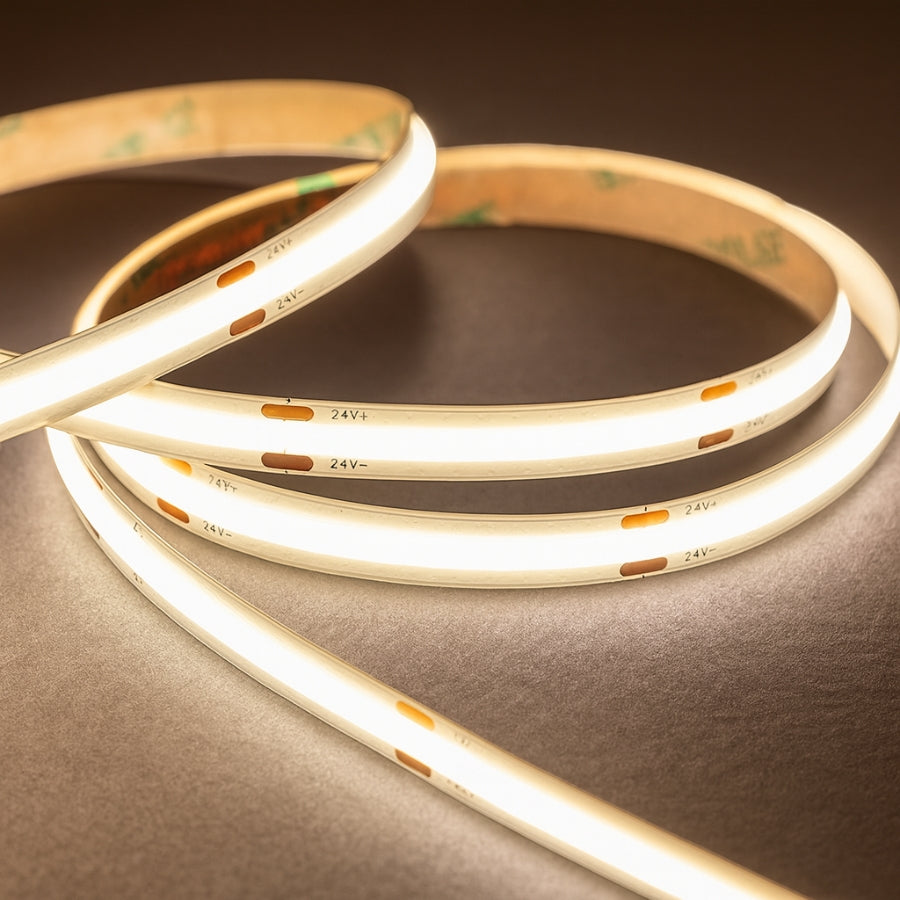 32ft (10m) Waterproof COB LED Strip Light - 24V, High CRI 90+, 146 LEDs/ft Dot-Free Seamless Glow, IP65 Waterproof, Dimmable, UL Listed, 36,000 Hrs, 3-Year Warranty
