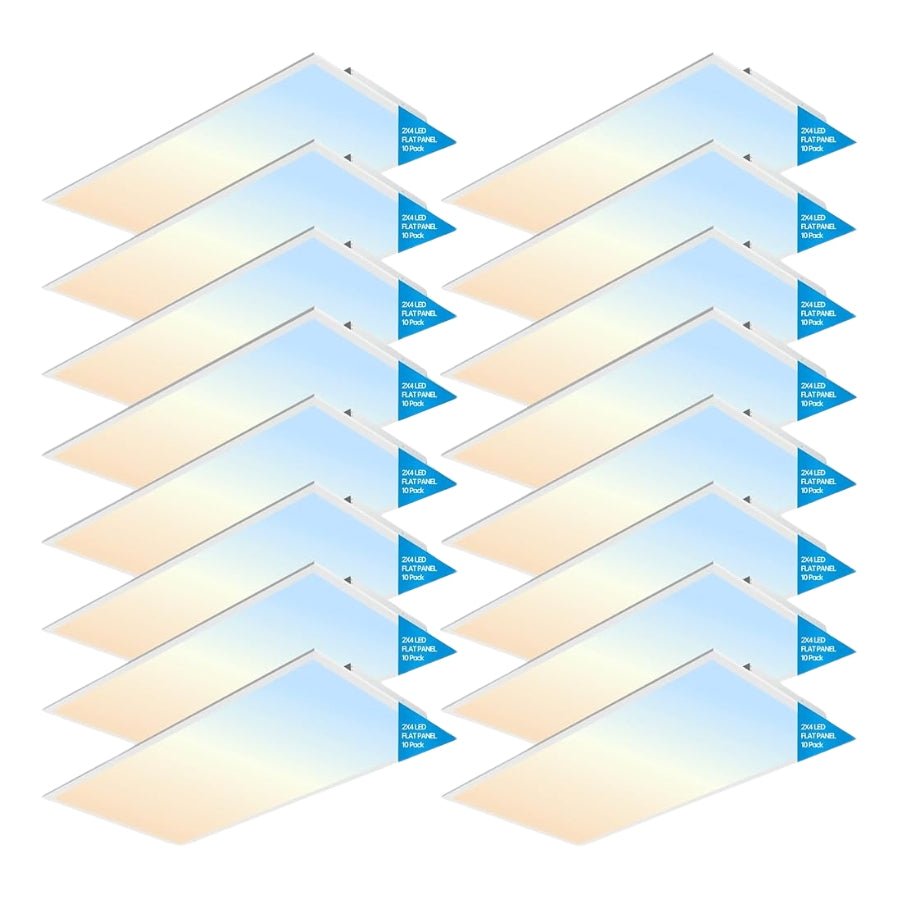 2x4 FT LED Light Flat Panel, 40-72W, 5 CCT 3K | 3.5K | 4K | 5K | 6.5K, Dimmable Recessed Drop Ceiling Lights, 3750/5000/6250/7500/9000 Lumens, Lay in Fixture for Office, 120-277V, UL DLC  72 Panels
