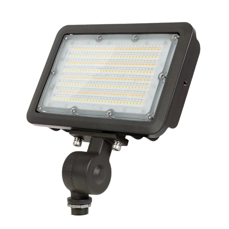 LED Flood Light - Knuckle Mount, Selectable Wattage (30W/40W/50W) & CCT (3000K/4000K/5000K), 7,250 lm, 200W MH Equivalent, IP65 Waterproof, Integrated Photocell, UL/DLC Certified, Dimmable 0-10V, 50,000 Hrs, 3-Year Warranty