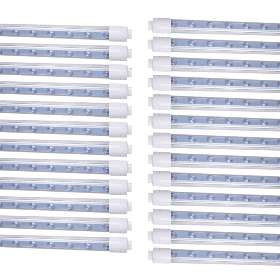 9FT LED Tube Light, 55W T8 Double-Sided, 6500K Cool White, R17D Rotatable Base, Waterproof Design, Ballast Bypass - Ideal for Bus Stops, Shopping Malls, Hotels & Sign Lighting