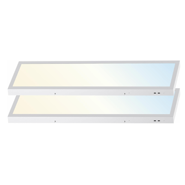 1x4 LED Flat Panel Light Surface Mount, 5CCT 3000K/3500K/4000K/5000K/6500K, TRIAC Dimmable, 30W/40W/50W, 6250 Lumens, 120V, Flush or Drop Ceiling Mount for Office, Kitchen, Garage