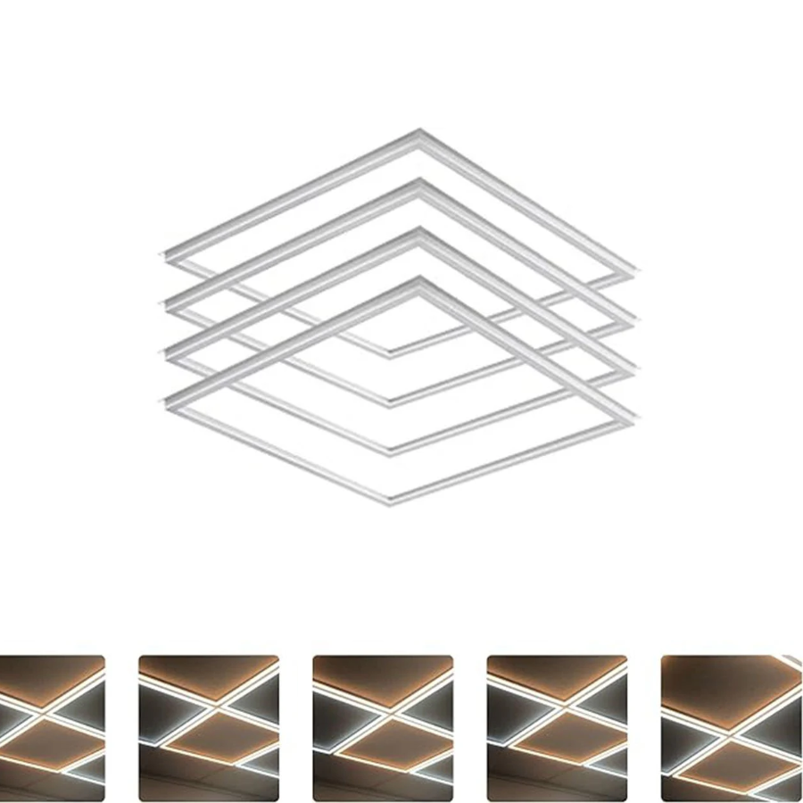 2x2 FT Edge-Lit Frame and T-grid LED Panel Lights,5CCT Selectable 3000K-6500K, 2600/3900/5200LM,20W/30W/40W Switch, Grid Drop Ceiling Lights,0-10V Dimmable,Damp Rated,100-277V,ETL Listed DLC Premium