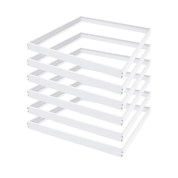 2x2 LED Panel Light Surface Mount, 6 Pack, Aluminum 2x2FT Ceiling Frame Kit with Screws, Easy Install, Durable White Frame for Flat Panel Lights