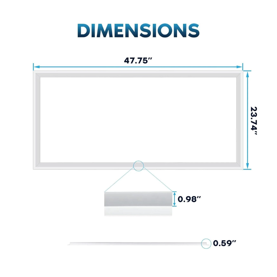2x4 FT Edge-Lit Frame And T-Grid LED Panel Lights,5CCT Selectable 3000K-6500K, 5200/6500/7800LM,40W/50W/60W Switch, Grid Drop Ceiling Lights,0-10V Dimmable,Damp Rated,100-277V,ETL Listed DLC Premium