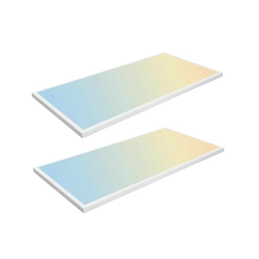 2x4 LED Flat Panel Light Surface Mount, 30W/40W/50W, 6250 Lumens, 120V, 5CCT 3000K/3500K/4000K/5000K/6500K, Dimmable Drop Ceiling Fixture for Office, Kitchen, Garage - 2 Pack