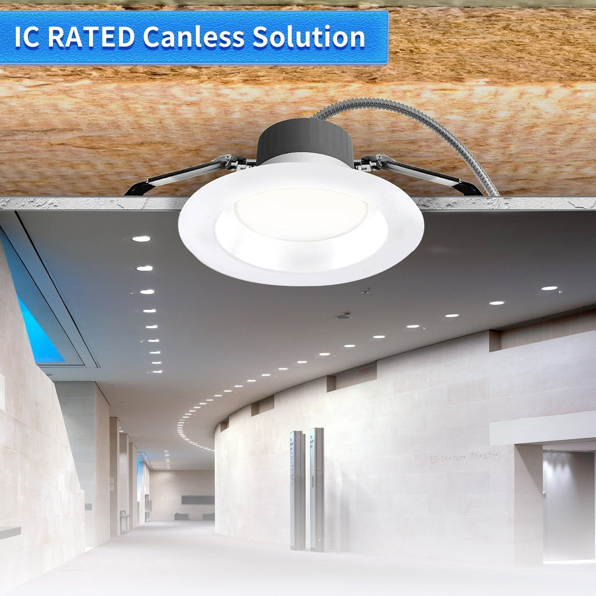 Recessed LED Lighting, 8 Inch, Commercial Recessed Downlights, Brightness 2400lms, Wattage Adjustable 12/20/30W, 0-10V Dimmable Ceiling Light Fixture, 5 CCT 2700K-5000K, 120-277V IC Rated UL & Energy Star