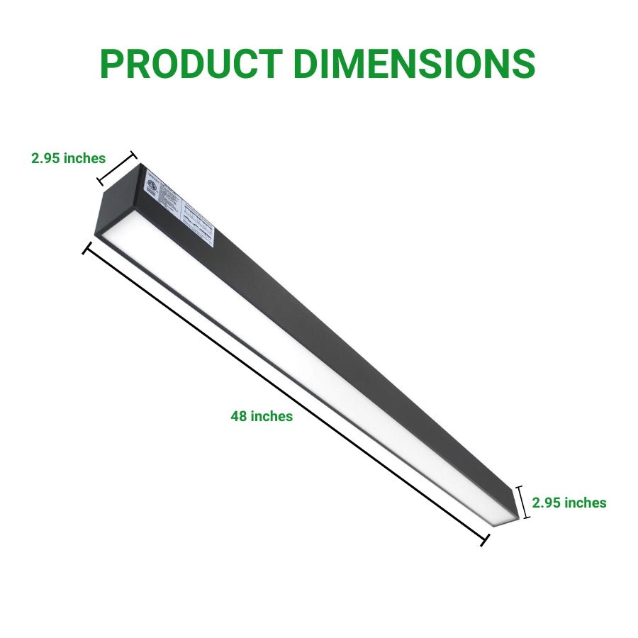 4FT LED Color Tunable Up/Down Lighting Fixture - 50W, 3000K/4000K/5000K Adjustable, Black Body, Dimmable, Energy Efficient, Commercial Lighting