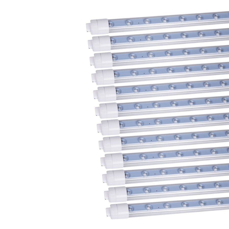 4ft LED Shop Lights, 28W T8 Double-Sided Tube, 6500K Cool White, R17D Rotatable Base, Ballast Bypass - Ideal for Commercial Signs and Indoor Lighting