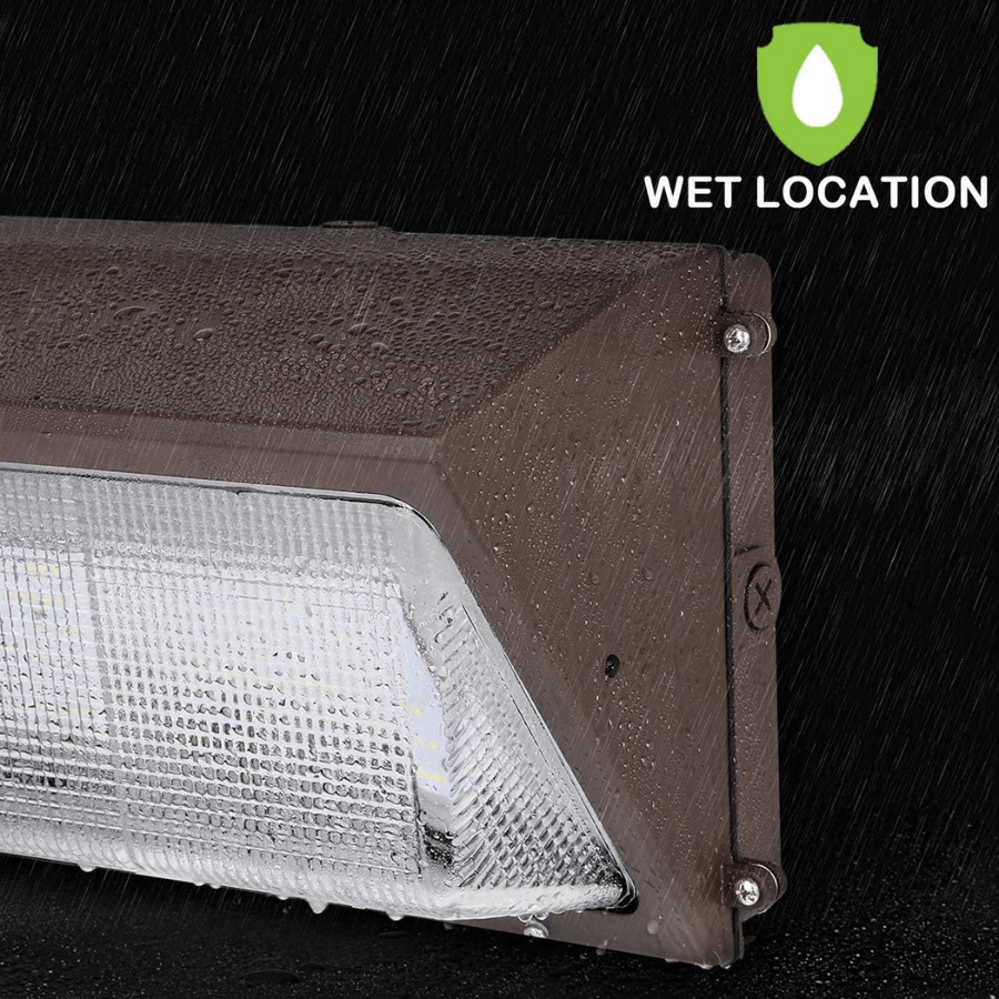 LED Wall Pack Light, 120W, 15,600 Lumens, 5700K Daylight, Replaces 400W MH, Photocell Optional, IP65 Rated, DLC Listed, Commercial Outdoor Lighting, 100-277V, 3-Year Warranty