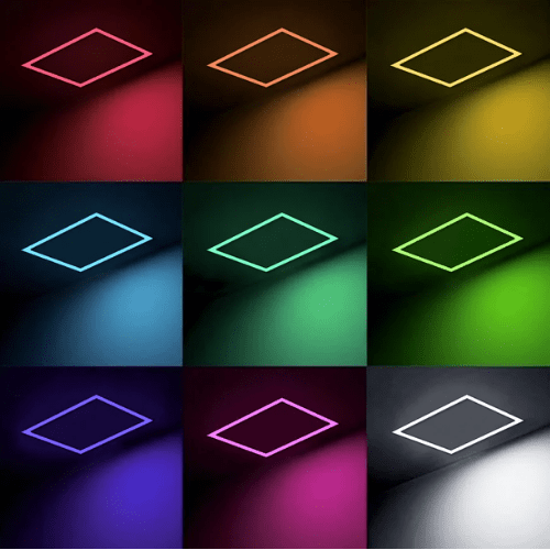 LED Drop Ceiling Lights - 2x4 FT RGB Multicolor Smart Drop Ceiling Light Fixtures, 60W 6600lm, App & Remote Control, Alexa & Google Compatible (6 Pack)