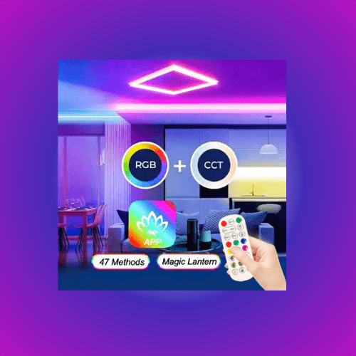 LED Drop Ceiling Lights - 2x4 FT RGB Multicolor Smart Drop Ceiling Light Fixtures, 60W 6600lm, App & Remote Control, Alexa & Google Compatible (6 Pack)