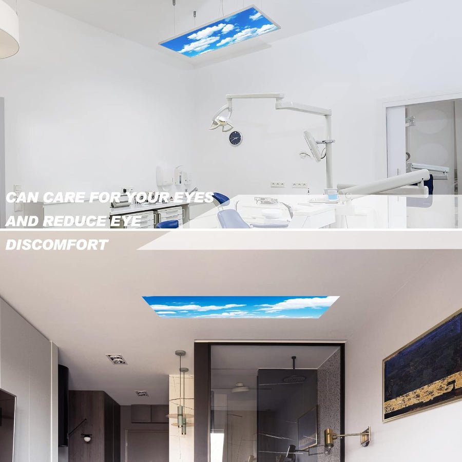 LED Panel Light 2x4 - Sky Panels, 72W 6500K Dimmable Flat Panel, 9000 Lumens, Recessed Drop Ceiling Fixture, 120-277V, ETL Listed (4 Pack)