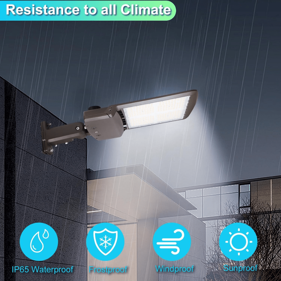 300W/240W/200W LED Parking Lot Lights, Power & CCT Selectable 3000K/4000K/5000K, 45000 Lumens, AC277-480V Shoebox Area Light, IP65 Waterproof, Universal Bracket, UL/DLC Listed