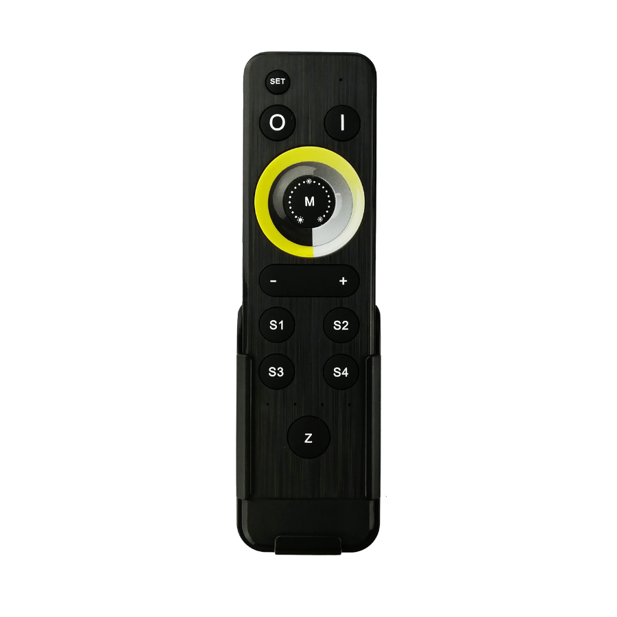Remote Control LED Strip Lights Controller - 2-in-1 RF Wireless Dimmer for CCT & Single Color LEDs, 4-Zone Control, 1024-Level Dimming, 8 Dynamic Modes, Speed & Brightness Adjustment, Works with CW+WW Tunable White