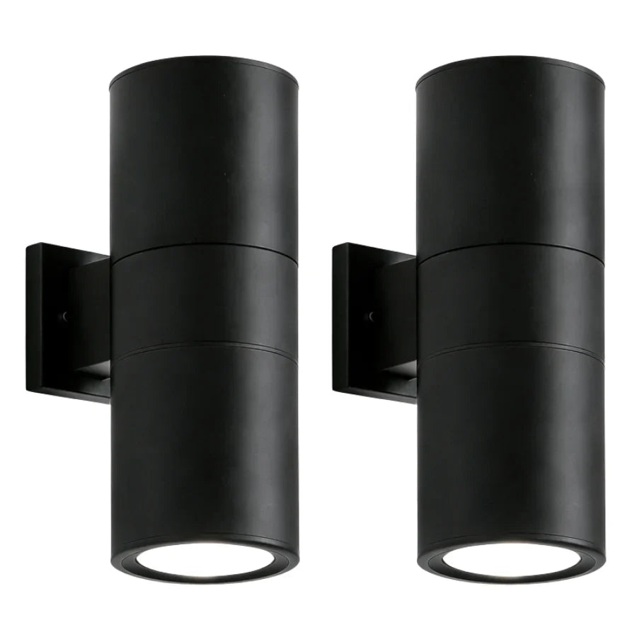 LED Up Down Outdoor Wall Light, 36W x 2, 3CCT 3000K/4000K/6000K Selectable, IP65 Waterproof, Exterior Wall Sconce, 120-277V Wide Voltage, Die-Cast Aluminum, 30° Beam Angle, Anti-Glare, Easy Installation 2 pack