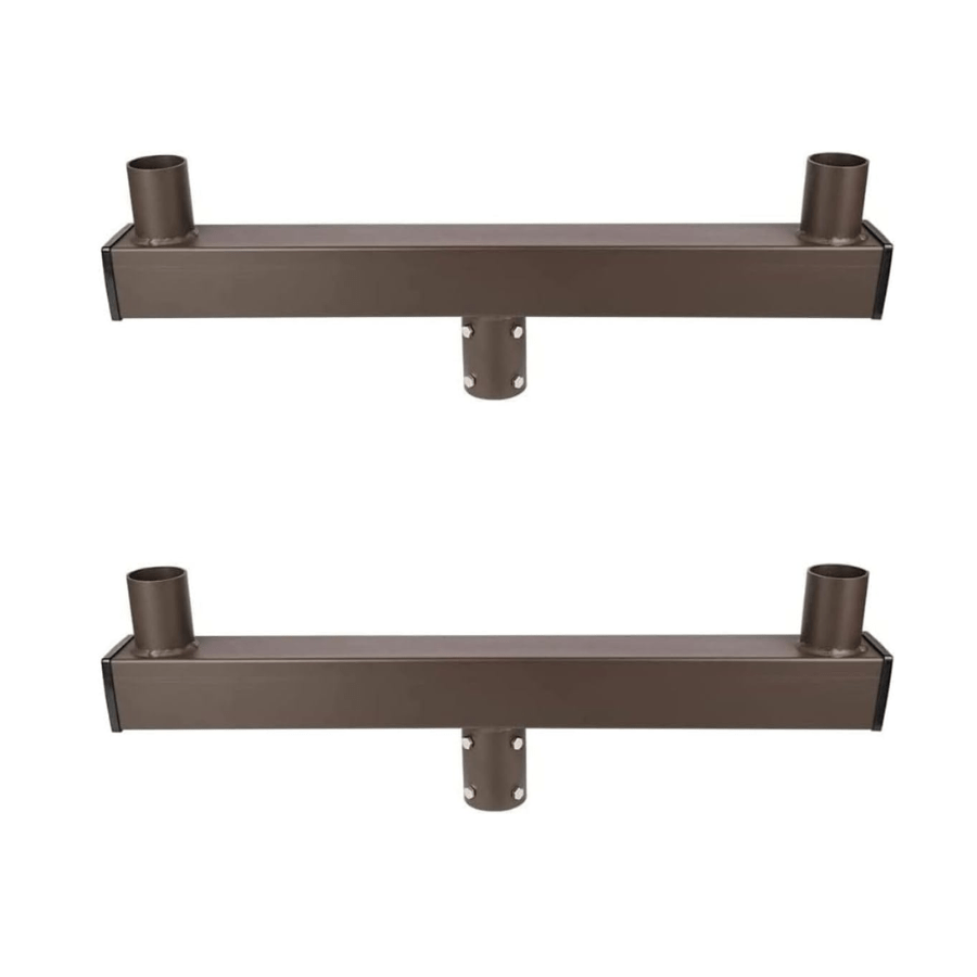 Light Fixture Mounting Bracket - Slip Fitter Tenon Adapter for 2 Lights 3/8 Inch, Street & Parking Lot Area Lights Bullhorn Mount