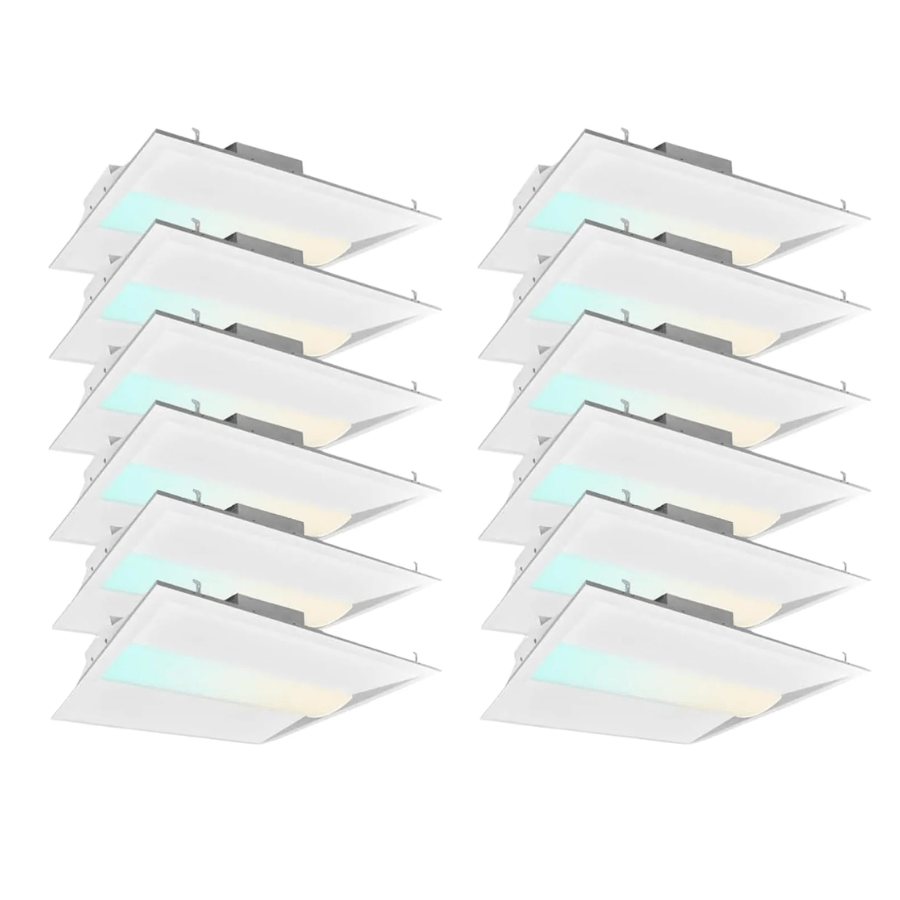 Troffer Lights - 2x2 LED Panel Light, Center Basket 20/25/30/35/40W, 5CCT Dimmable Drop Ceiling Fixture, 100-277V, DLC Premium Rated