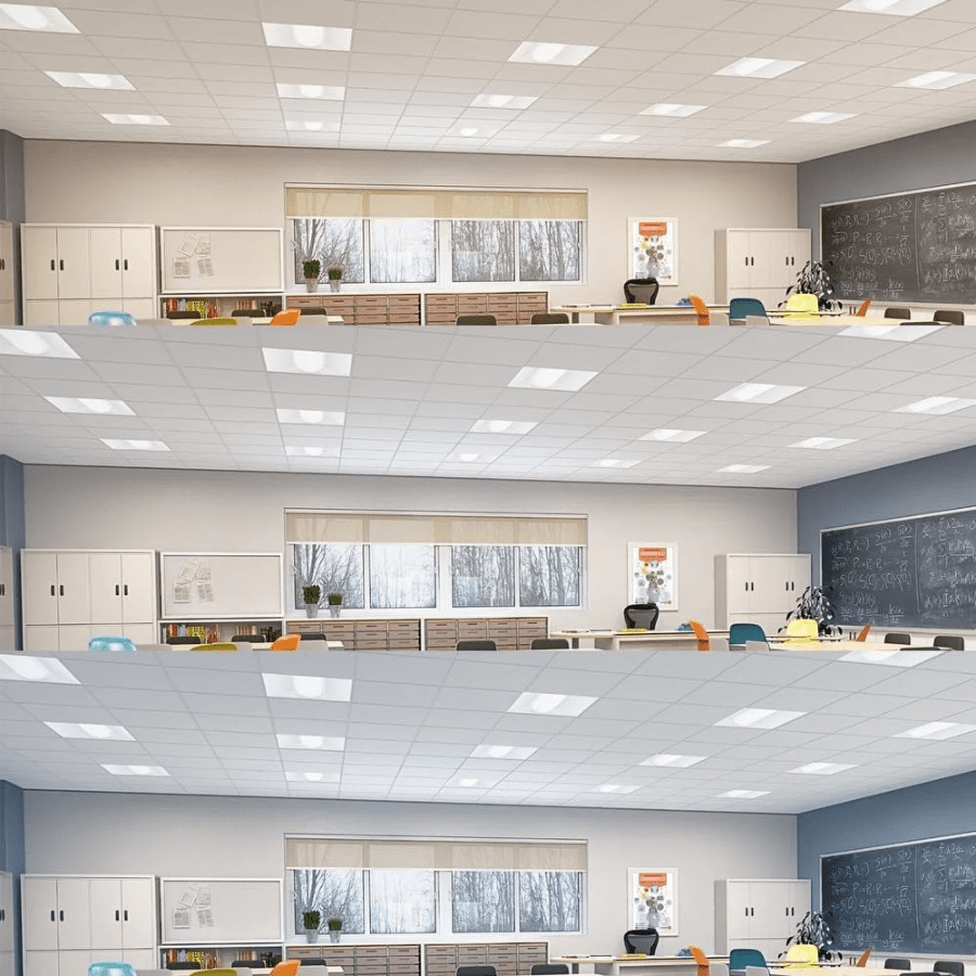 Troffer Lights - 2x2 LED Panel Light, Center Basket 20/25/30/35/40W, 5CCT Dimmable Drop Ceiling Fixture, 100-277V, DLC Premium Rated