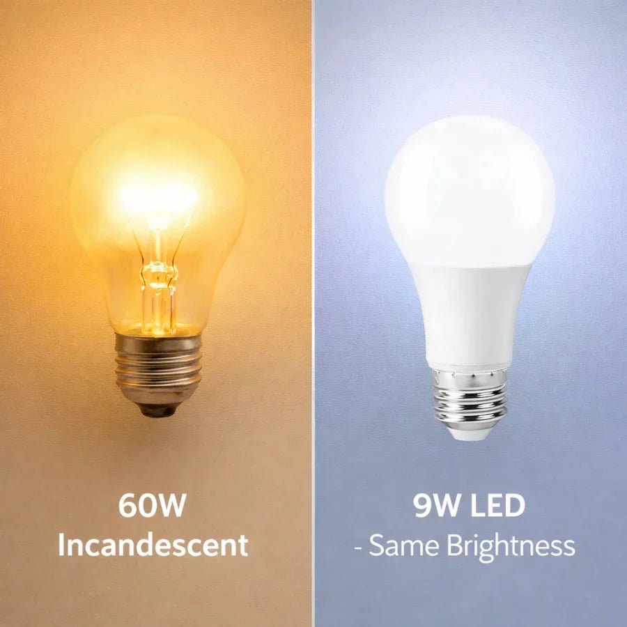 LED A19 Bulb, 9W (60W Incandescent Equivalent), 750 Lumens, 5000K Daylight White, E26 Medium Base, 220° Wide Beam, UL Damp Rated, Frosted, Energy Efficient, 10,000 Hour Lifespan