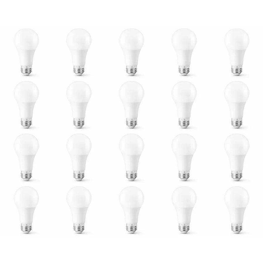 LED A19 Bulb, 9W (60W Incandescent Equivalent), 750 Lumens, 5000K Daylight White, E26 Medium Base, 220° Wide Beam, UL Damp Rated, Frosted, Energy Efficient, 10,000 Hour Lifespan