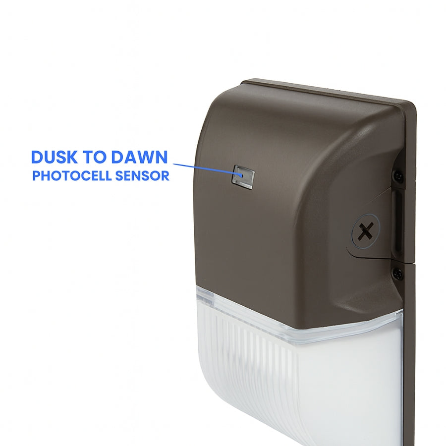 20W Mini LED Wall Pack Light - 2850 Lumens, 5700K Daylight, Dimmable, UL & DLC Listed, IP65 Waterproof, 3-Year Warranty