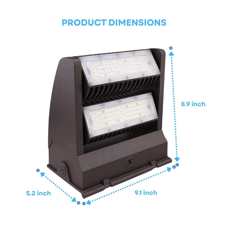 LED Wall Pack Light, 120W Rotatable Head, 5000K, 16,200 Lumens, IP65 Waterproof - Outdoor Security Lights, UL Listed, Replaces 500W MH/HPS