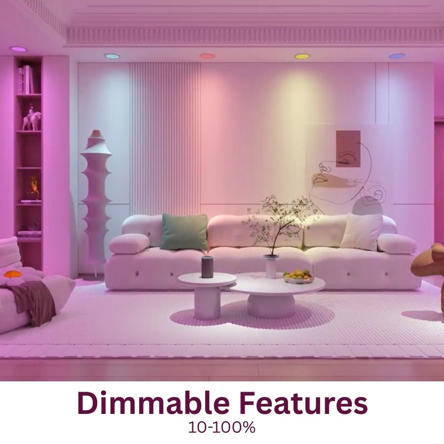 4 Inch Smart Recessed Lighting - 9W RGBCW Color Changing LED Downlight with Tuya Smart App & Voice Control