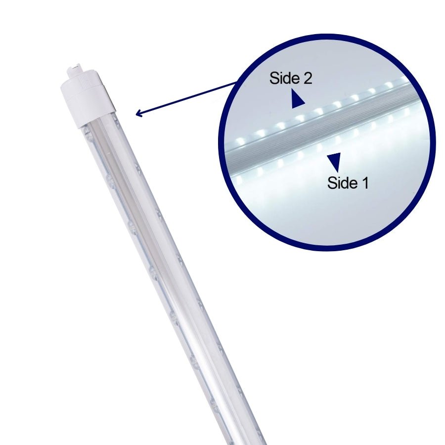 4ft LED Shop Lights, 28W T8 Double-Sided Tube, 6500K Cool White, R17D Rotatable Base, Ballast Bypass - Ideal for Commercial Signs and Indoor Lighting