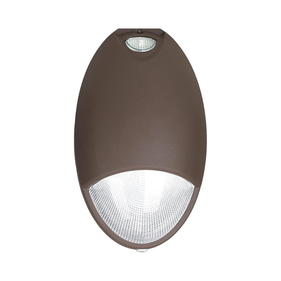 LED Emergency Lights with Battery Backup, 12W with Photocell, Self-Test Diagnostics, Outdoor Wallpack LED, 100-277VAC, UL-924, IP65 Wet Location, Dark Bronze, UL Listed