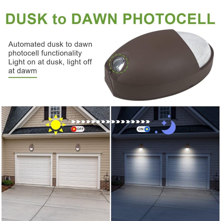 LED Emergency Lights with Battery Backup, 12W with Photocell, Self-Test Diagnostics, Outdoor Wallpack LED, 100-277VAC, UL-924, IP65 Wet Location, Dark Bronze, UL Listed