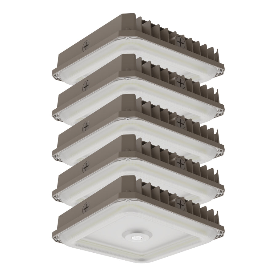 Garage Canopy Light, 40W/60W/80W Selectable Wattage, 3CCT 3500K/4000K/5000K, Dimmable LED Fixture, IP65 Waterproof, UL DLC Listed