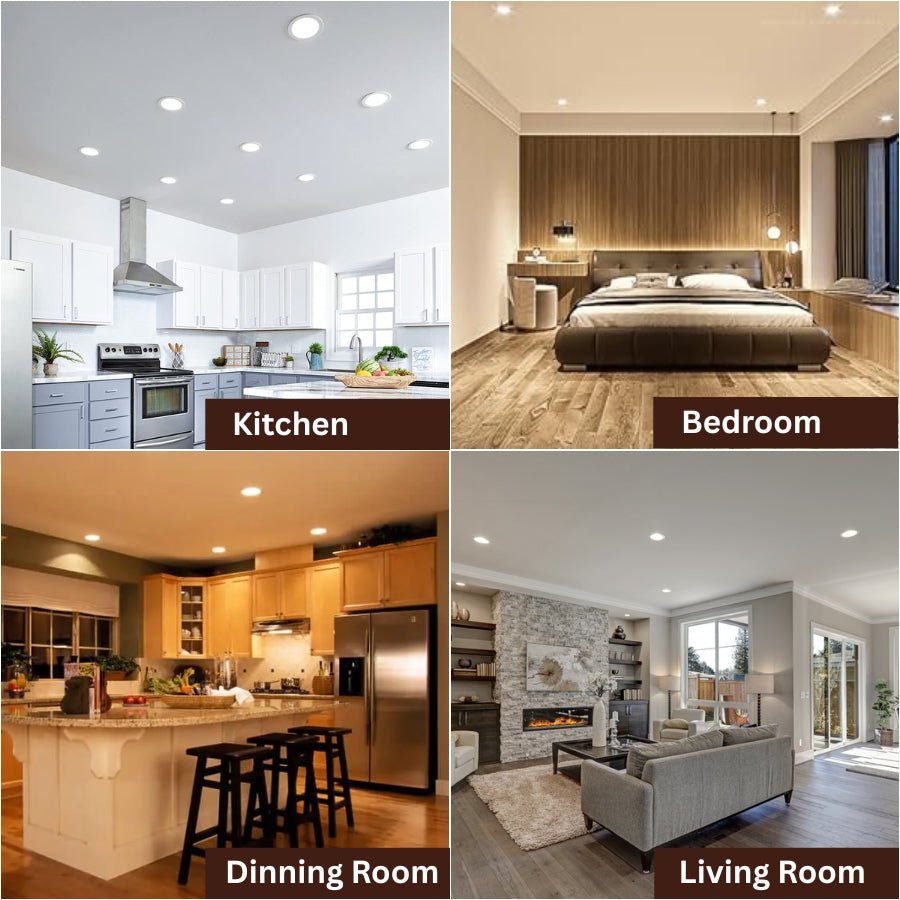 6 Inch 5CCT Ultra-Thin LED Recessed Ceiling Light with Junction Box, 12W Dimmable Slim Wafer Downlight, 2700K-5000K, IC Rated, ETL