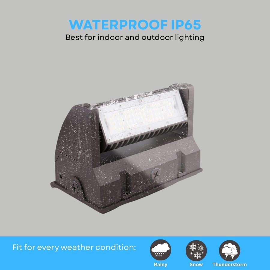 LED Wall Pack Light, 60W Rotatable Head, 5000K, 16,200 Lumens, IP65 Waterproof - Outdoor Security Lights, UL Listed, Replaces 500W MH/HPS