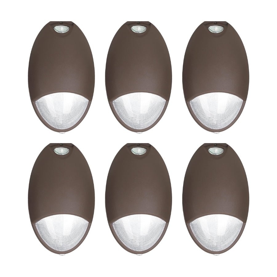 LED Emergency Lights with Battery Backup, 12W with Photocell, Self-Test Diagnostics, Outdoor Wallpack LED, 100-277VAC, UL-924, IP65 Wet Location, Dark Bronze, UL Listed