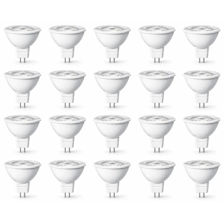 LED MR16 Bulb, 7W (50W Halogen Equivalent), 500 Lumens, 5000K Daylight White, 40° Flood Beam, Dimmable, 12V Low Voltage, GU5.3 Base, UL Damp Rated, Accent & General Lighting