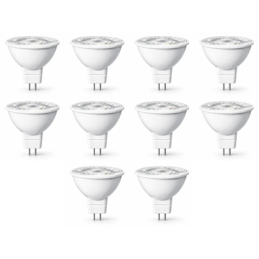 LED MR16 Bulb, 7W (50W Halogen Equivalent), 500 Lumens, 5000K Daylight White, 40° Flood Beam, Dimmable, 12V Low Voltage, GU5.3 Base, UL Damp Rated, Accent & General Lighting