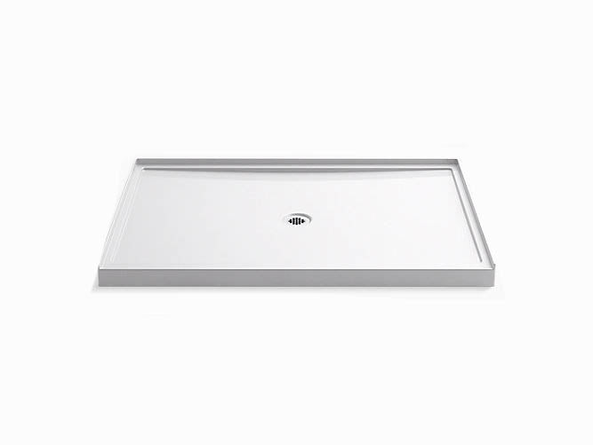 60 x 32 in. Shower Base with Center Drain, White
