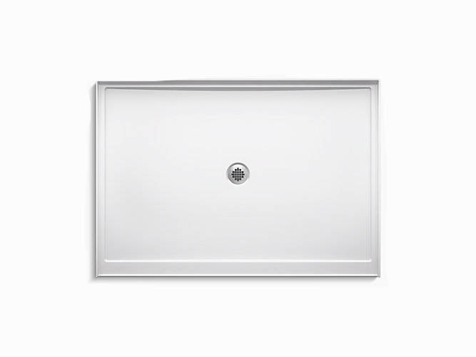 60 x 32 in. Shower Base with Center Drain, White