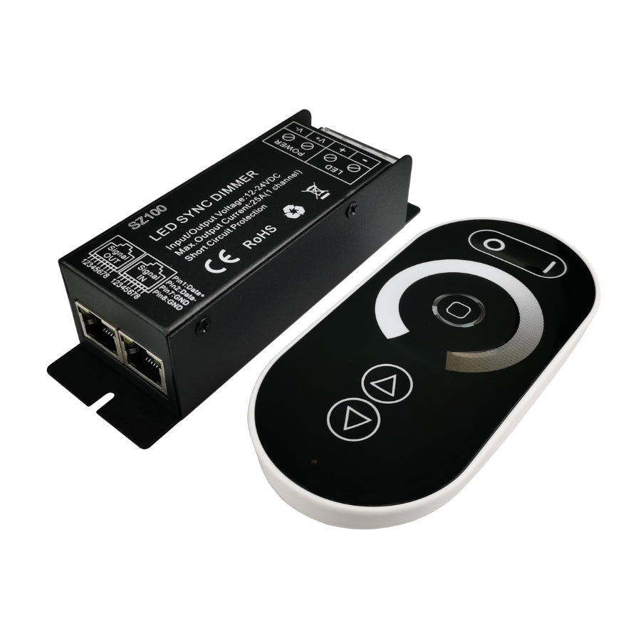 SZ100 LED Sync Dimmer Smart LED Controller RGBW RGBCCT CCT DIM Input/Output Voltage 12-24VDC Wired & Wireless Sync Bluetooth WiFi Tuya Alexa Google Compatible
