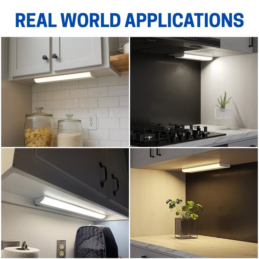 21 Inch LED Under Cabinet Light, 9W, 3CCT 3000K/4000K/5000K, 720 Lumens, Hardwired, On/Off Switch, CRI 80+, ETL Certified - Ideal For Kitchen, Pantry, Closet, Workbench, Office, Garage, And Display Lighting