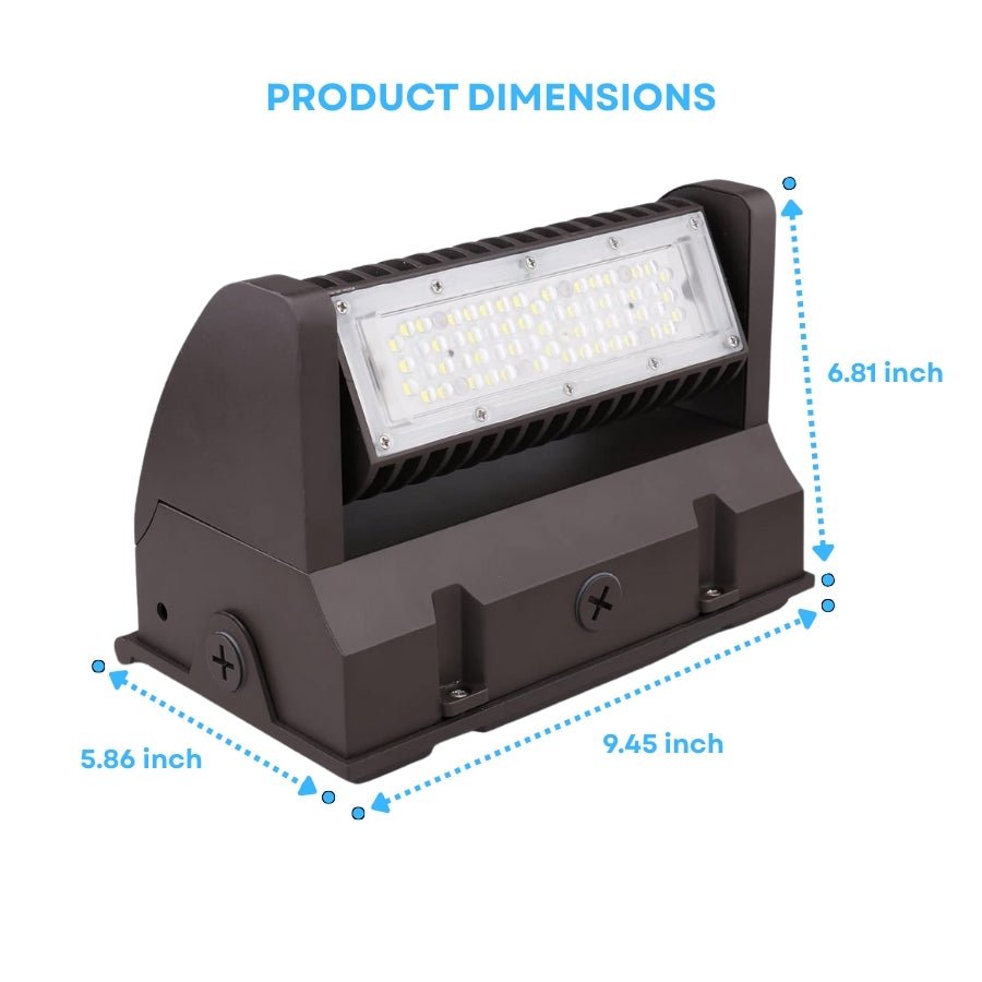 LED Wall Pack Light, 60W Rotatable Head, 5000K, 16,200 Lumens, IP65 Waterproof - Outdoor Security Lights, UL Listed, Replaces 500W MH/HPS