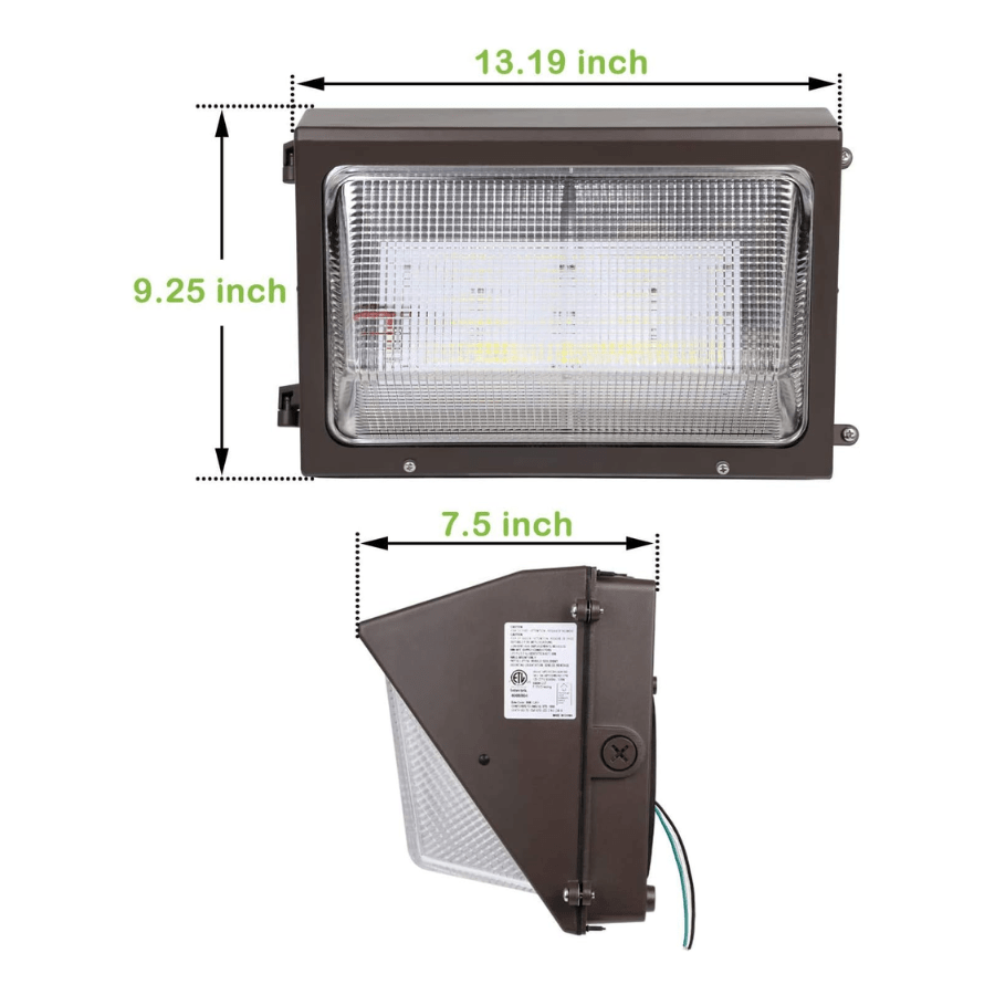LED Wall Pack Light, 120W, 15,600 Lumens, 5700K Daylight, Replaces 400W MH, Photocell Optional, IP65 Rated, DLC Listed, Commercial Outdoor Lighting, 100-277V, 3-Year Warranty