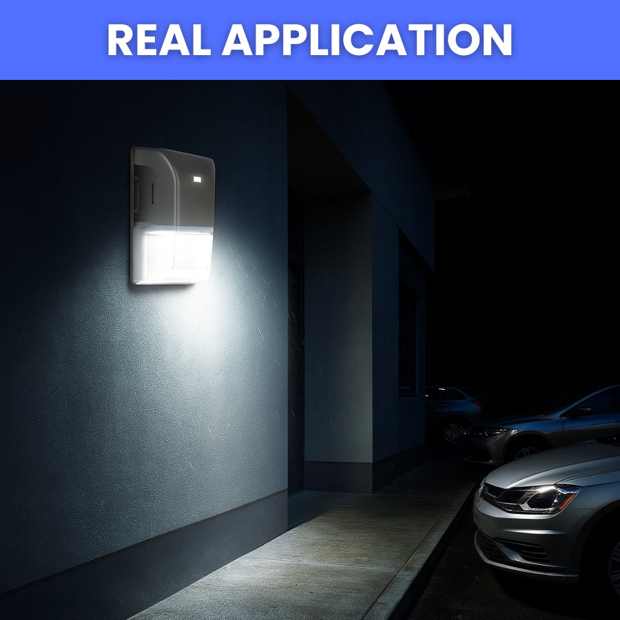 20W Mini LED Wall Pack Light - 2850 Lumens, 5700K Daylight, Dimmable, UL & DLC Listed, IP65 Waterproof, 3-Year Warranty